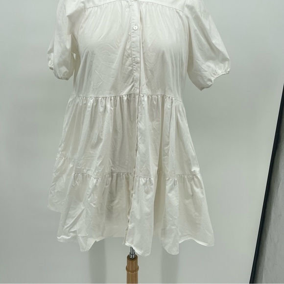 Zara Tiered Button Down Mini Dress Size Small - Picture 2 of 8